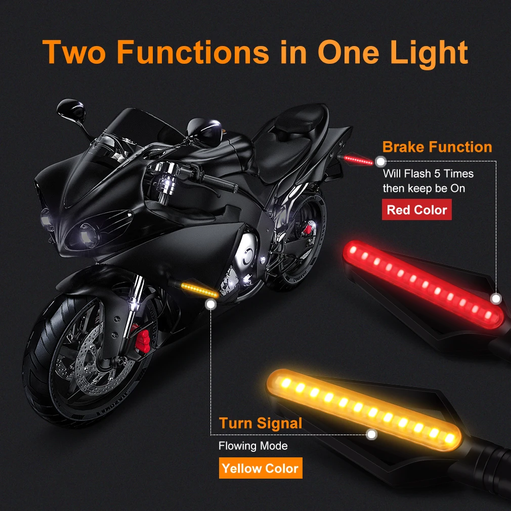 Мотоцикл поворотник светодиодные мигающие лампы DRL Тормозная полоска светодиодный поворотник струящийся индикатор мотоцикла сигнальная лампа для Honda