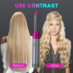 5 In 1 Professional Hair Dryer Brush Automatic Hair Curling Iron Hair Straightener Hot Comb Hair Styling Tools Blow Dryer Home