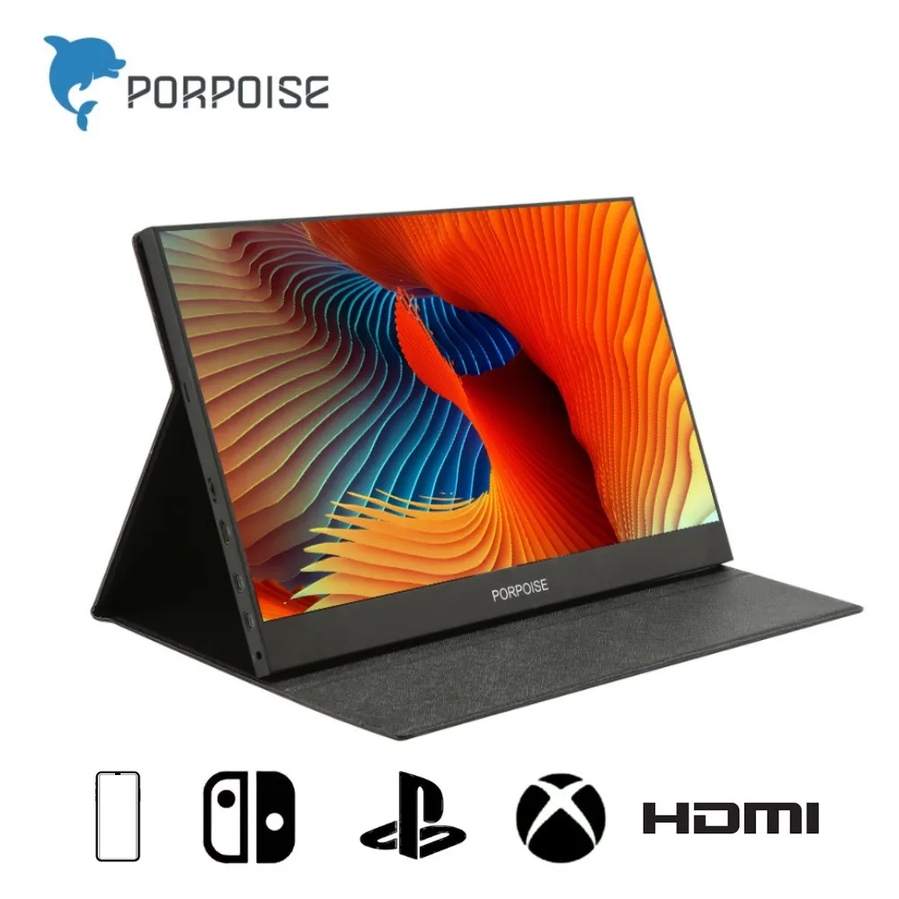 US $130.41 PORPOISE Portable monitor HD IPS screen USB C HDMI computer expansion switch PS3 PS4 display 1080P