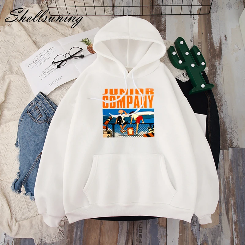 Shellsuning толстовки для женщин с длинным рукавом Толстовка мультфильм аниме