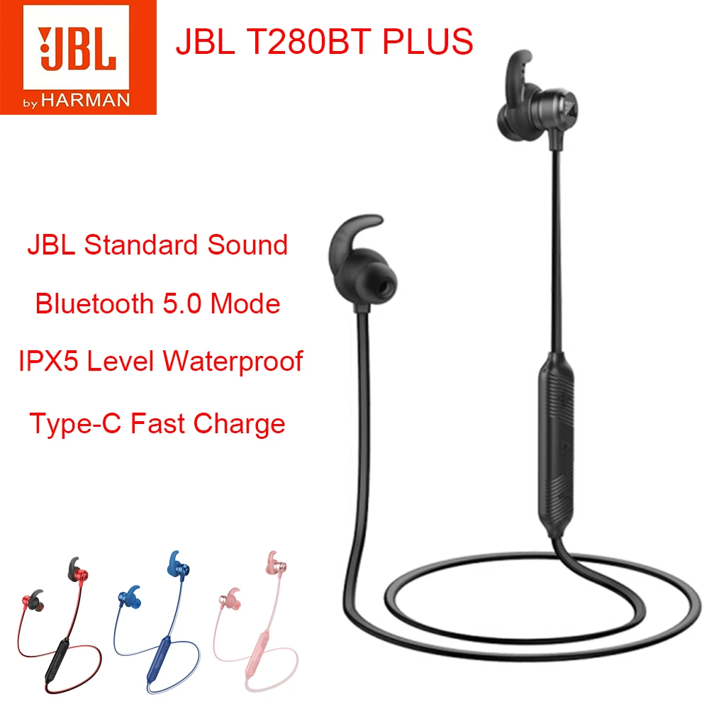 New Jbl T280bt Plus Sports Bluetooth Wireless Earphone Call Noise Reduction  Gaming In-ear Earbuds Support Apple Huawei Xiaomi - Earphones & Headphones  - AliExpress