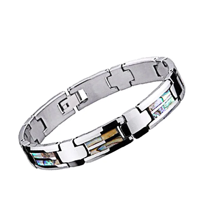 

7 Europe And America Hot Selling Tungsten Steel Bracelet Pure Color Tungsten Gold with Magnet Healthy Men And Women Bracelets