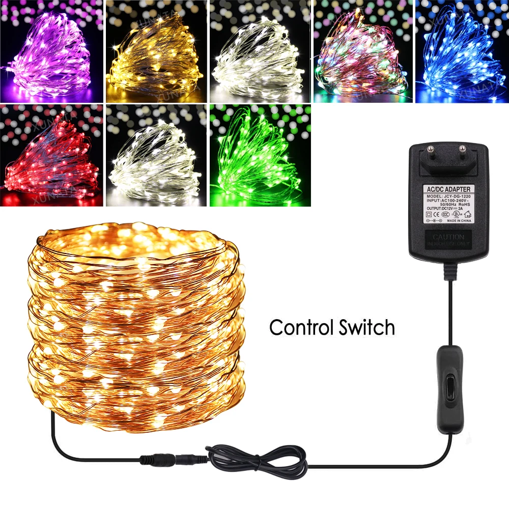 thumbnail image 1 of Guirnalda de luces LED de 12 V con alambre de cobre para Navidad, 10 m, 20 m, 30 m, para exteriores, para decoración de árboles, bodas y fiestas, 1 of 4
