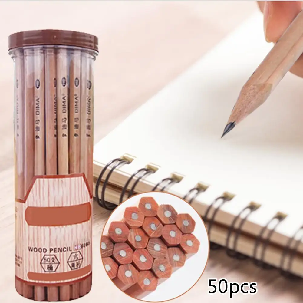 50 шт./лот HB карандаши экологически чистые нетоксичные Графитовые карандаши студенческие канцелярские принадлежности
