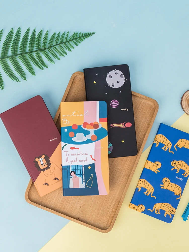

Kinbor Checkered Small Week Efficiency Notebook Portable Planner Notebook Hard Pattern Small Notebook Creative Self-Filling