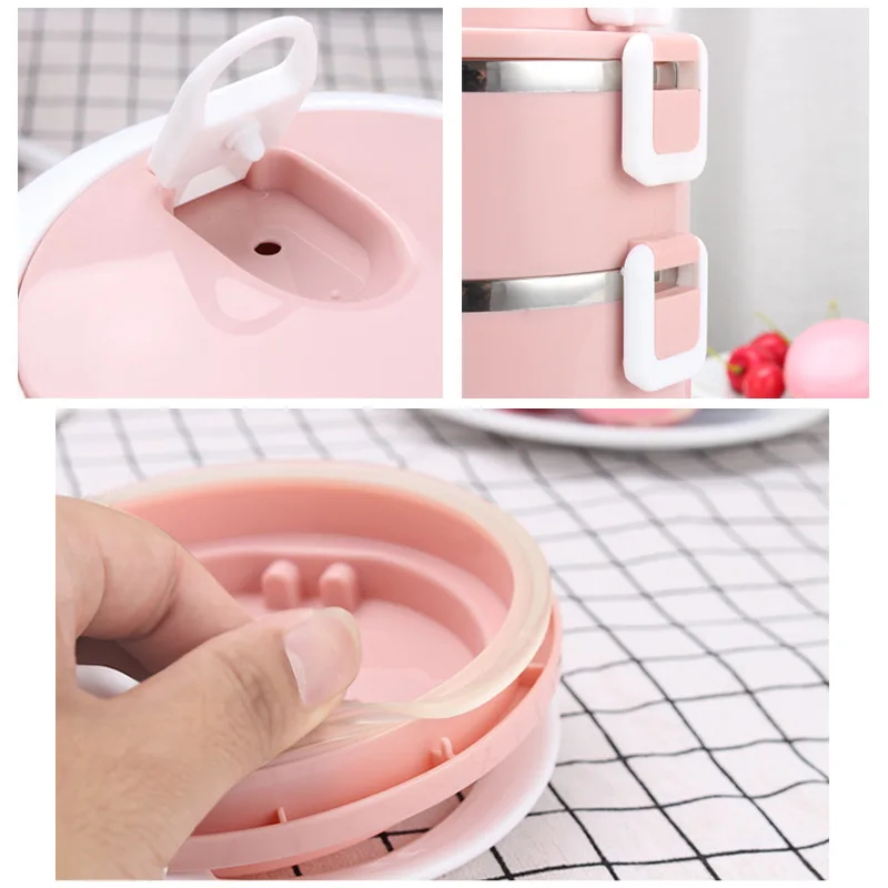 304 Stainless Steel Lunch Box Lunch Box Multi-layer Layering Double Layer Gift Thermos Bucket Preservation Portable Lunch Box