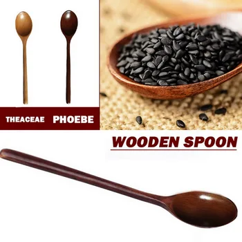 

Wooden Spoons 23.5x4.3cm Large Long Handled Spoon Wood Spoon for Rice Soup Dessert Spoon Coffee Tea Mixing Tableware