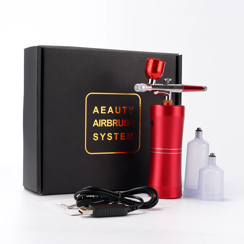 Top 0.4mm Mini Air Brush Paint Spray Gun Compressor Kit For Nail Art  Design