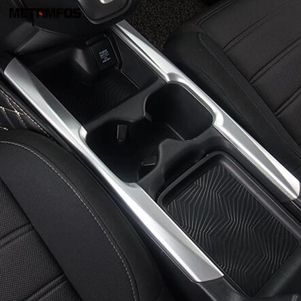 

For Honda CR-V CRV 2017 2018 2019 Front Cup Holder Water Bottle Frame Carbon Fiber Decoration Strip Interior Car Accessories