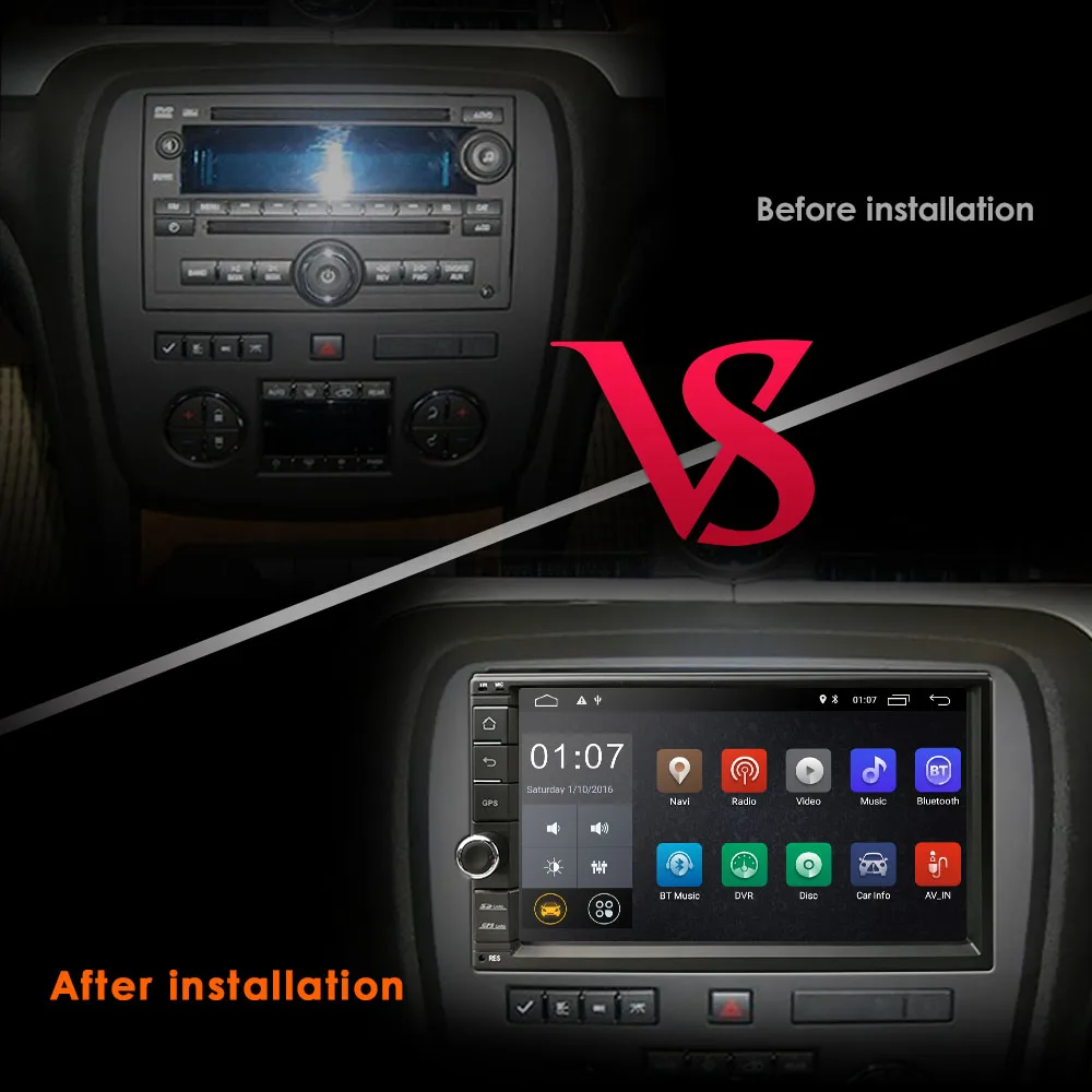 Cheap 2G RAM Android 9.0 Auto Radio Quad Core 7Inch 2DIN Universal Car NO DVD player GPS Stereo Audio Head unit Support DAB DVR OBD BT 1