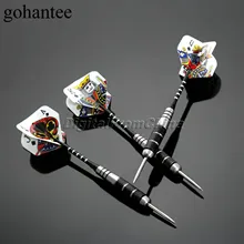 3 шт., профессиональная Дротика s с алюминиевым валом, бочонок из нержавеющей стали, дротика для игры в покер, полеты для стандартных настольных игр, 22 г