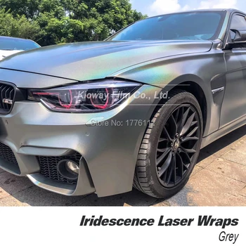 

Highest quality matte Iridescence grey vinyl wrap matte grey wrap fiim fireworks for Styling Sticker quality Warranty