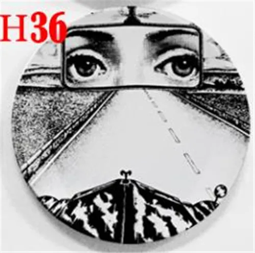 36 New Fornasetti Crafts Decoration Ceramic Plates Home Decoration Plate Porcelain Wall Hanging Art Plates 8 Inch Wholesale - Цвет: 36