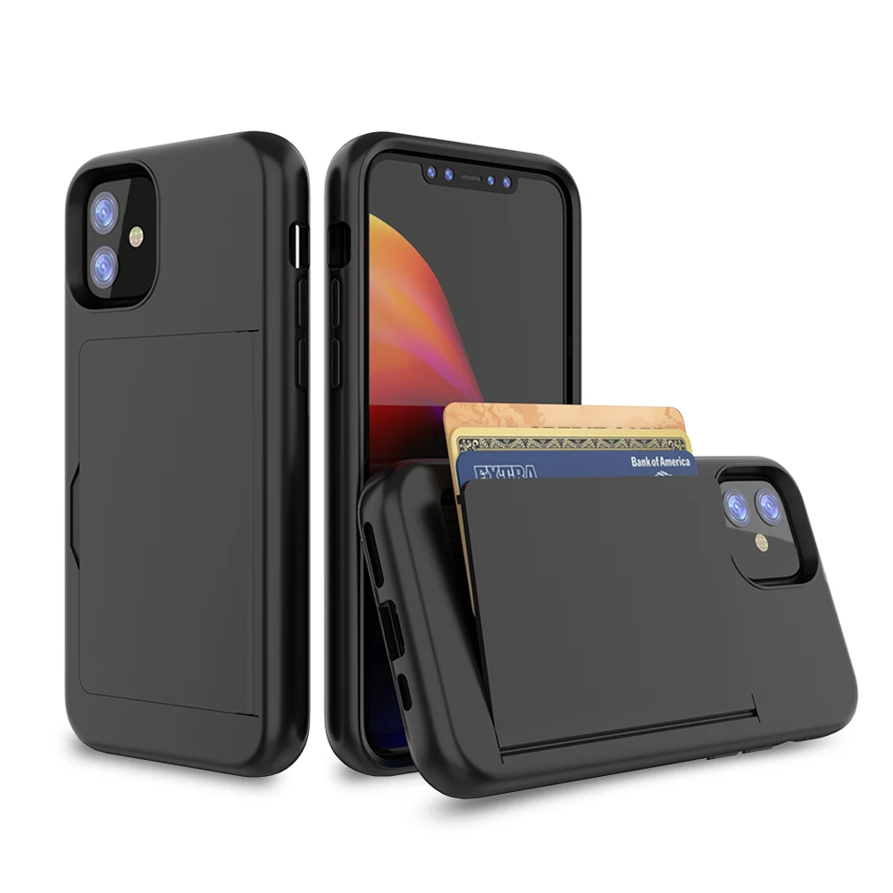 Чехол для телефона для iPhone 11/11 Pro с двойным слоем ТПУ PC Гибридный чехол полностью оборудованный противоударный бампер с карточной камерой