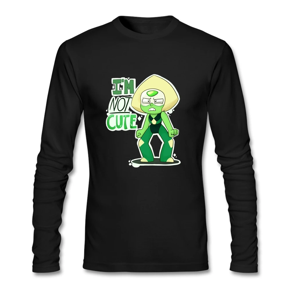 Steven Universe Peridot Cartoon T Shirt Long Sleeve Men Summer Kpop Cotton Funny T-shirts | Мужская одежда