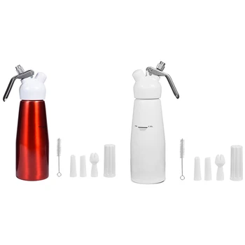

500Ml Aluminum Whipped Dessert Cream Butter Dispenser Whipper Foam Maker with 3 Nozzles Dessert Cake Decorating Tools