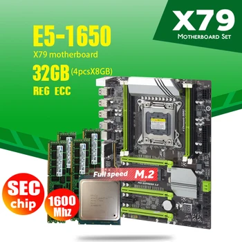 

X79 Turbo motherboard LGA2011 ATX combos E5 1650 C2 4pcs x 8GB = 32GB 1600Mhz PC3 12800R PCI-E NVME M.2 USB3.0 SATA3 SSD