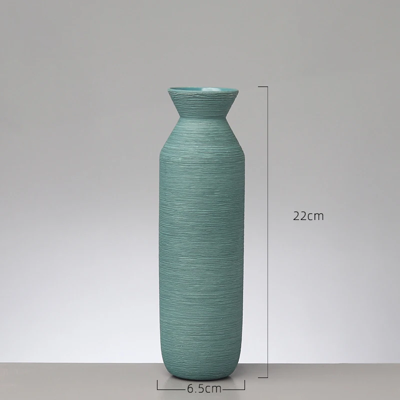 Blue Скандинавские Morandi керамические вазы, украшения для гостиной, простые настольные художественные поделки, сушеные цветы, винный шкаф, украшения, свадебные подарки - Цвет: Blue