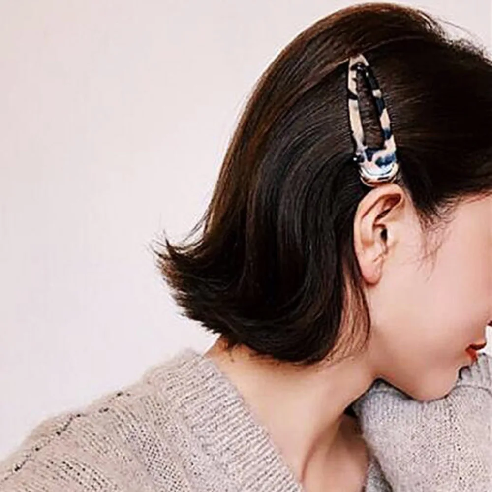 

2019 Fashion Simple Hairpins Acrylic Leopard Print Word Clips for Women Girls Side Clip Headwear Hairpin Headdress Tools