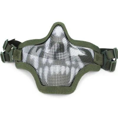 Tactical Protective Mask Camouflage Comfortable Lightweight Half Face Mesh Protective Mask Sport Hunting Accessories - Цвет: Green
