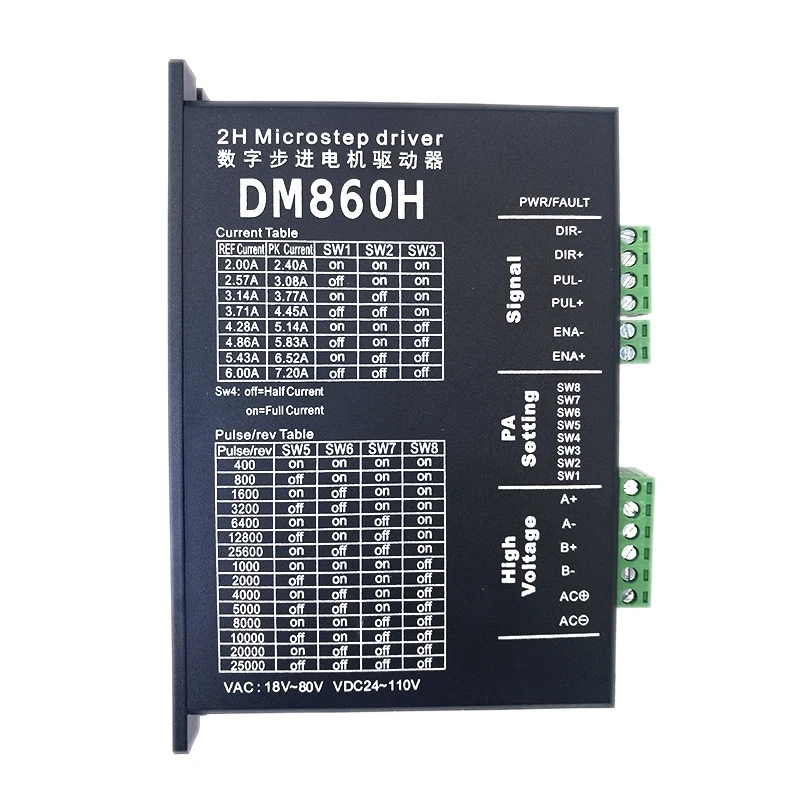 

Stepper Motor Driver Dm860H Microstep Motor Brushless Dc Motor Shell For 57 86 Stepper Motor Nema 23 34