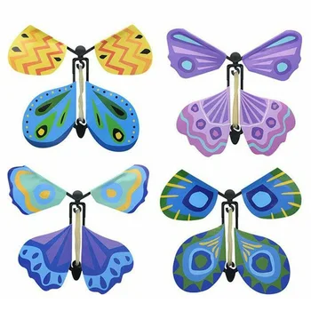 

6 Pcs Magic Props Toy Fairy Flying Butterflies Rubber Band Powered Surprise Toy for Children Wedding HFing