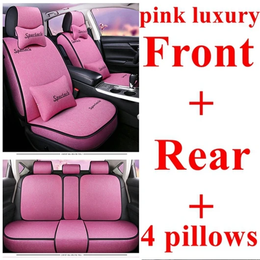 Передняя+ задняя Автомобильная крышка сиденья для hyundai Genesis G80 G90 Solaris SantaFe i10 HB20 i20 ix20 MATRIX Grandeur rohans VERACR - Название цвета: pink luxury