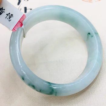 

Natural Burmese Emerald Jade Elegant 52-62m Floating Blue Double Color Bracelet Princess Female Jade Bracelet Send A Country Cer