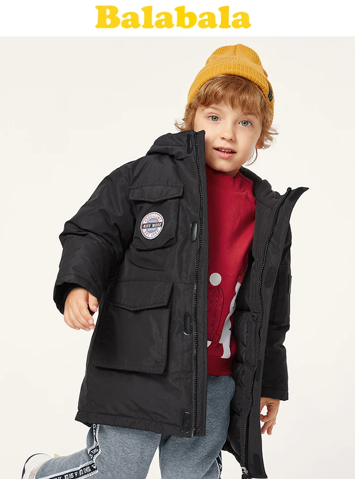 Пуховик для мальчиков; детская зимняя модная верхняя одежда; ветровка; длинное пальто