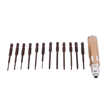 

12pcs/set High Quality Golden Carbide Alloy And Hexagonal Tool Case Field Set For RC FPV Race Drone