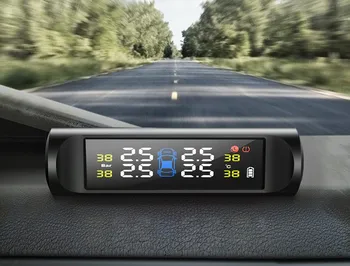 

E- Solar Power TPMS Car Tire Pressure Alarm Monitor System Auto Security Alarm Systems Tyre Pressure Temperature Warning