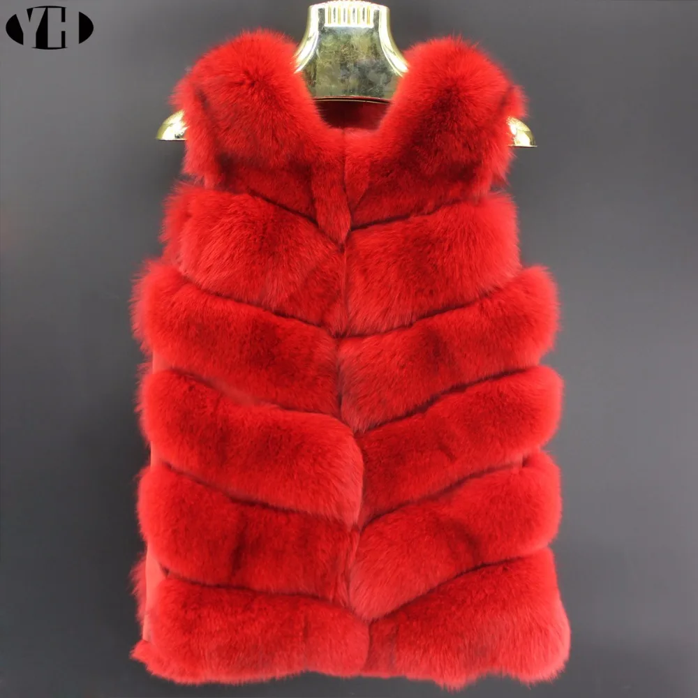 winter women real fur vest lady natural fox fur coat sleeveless warm fashion fur gilet female vest brand customized