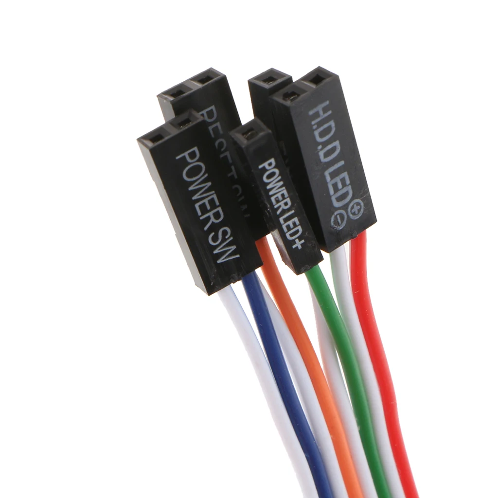 2 Pack of ATX PC Compute Motherboard Power Cable 2x Switch On/Off/Reset with LED Light