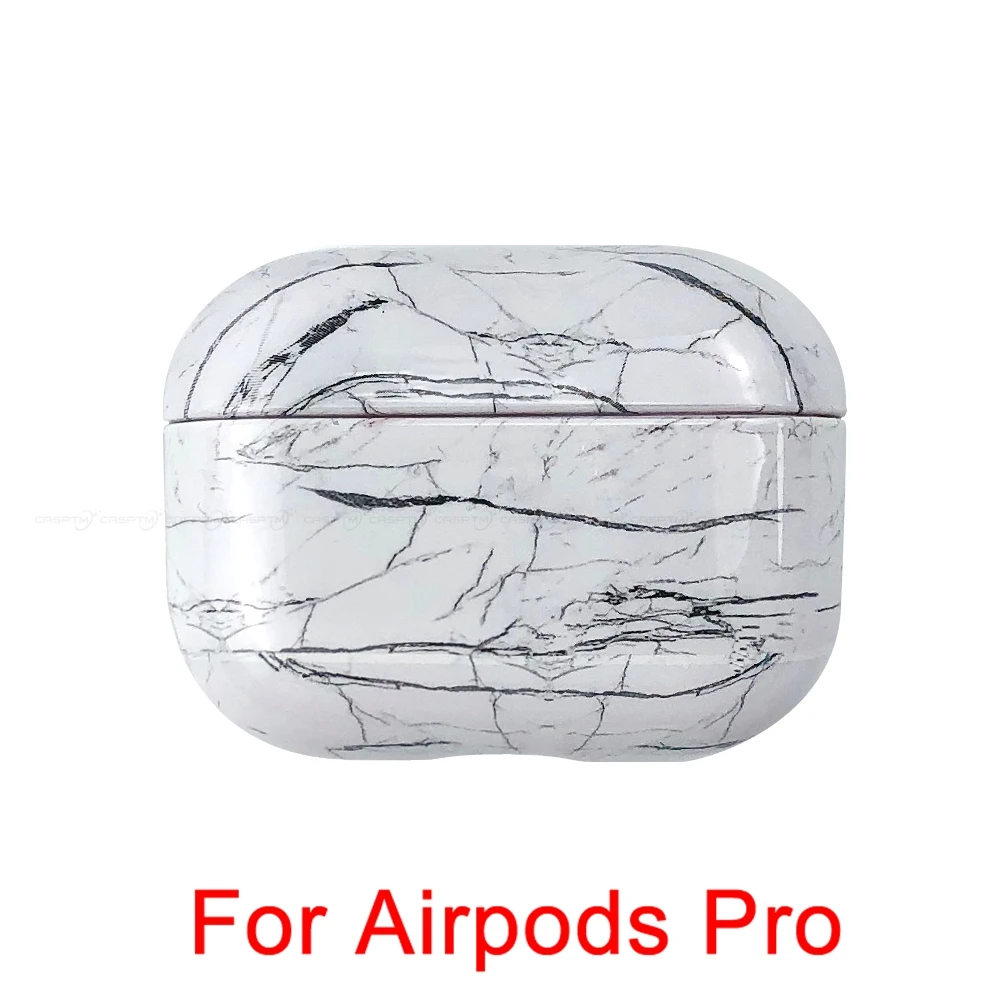 01 Чехол для наушников CASPTM с мраморным узором для Airpods 1 2 Pro, Жесткий Чехол для ПК, чехол для зарядки, корпус для AirPods 1 2 3, защитный чехол - Цвет: 01