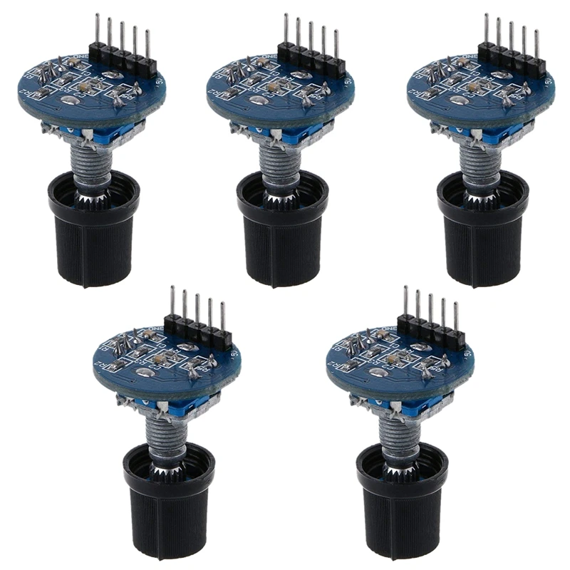 

5Pcs Rotary Encoder Module Rotating Potentiometer Knob Cap Digital Control Module