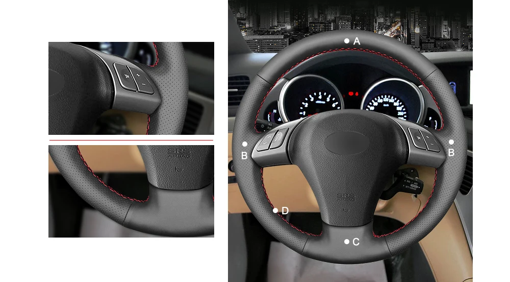 MEWANT черный чехол рулевого колеса автомобиля из натуральной кожи для Subaru B9 Tribeca 2006-2007 Tribeca 2007