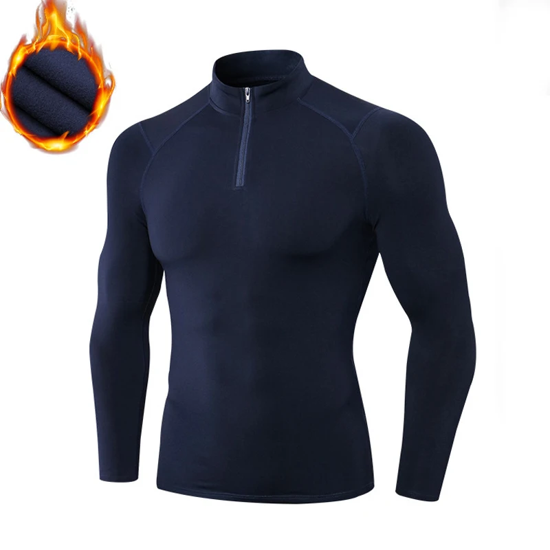 Winter Long-Sleeve Thermal Shirts Elastic Running Gym Shirts Sport Tshirt Compression Bodybuilding Fitness Top Sportswear