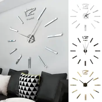 

Wall Sticker Mini DIY Mirror Surface Clock Sticker Mute Wall Clock 3D Wall Watch Living Room Home Office Decor Christmas Gift