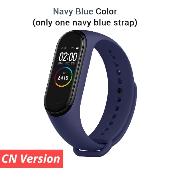 CN Blue Color Xiaomi mi Band 4 умный браслет 3 цвета AMOLED экран mi band 4 Smartband фитнес-тренажер Bluetooth спортивный водонепроницаемый смарт-браслет - Цвет: CN Blue Color