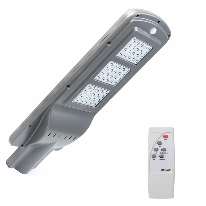 

60W Solar Powered Lighting Waterproof Radar-Sensor Dusk-Dawn LED Street Lamp with Remote Controller Light Control