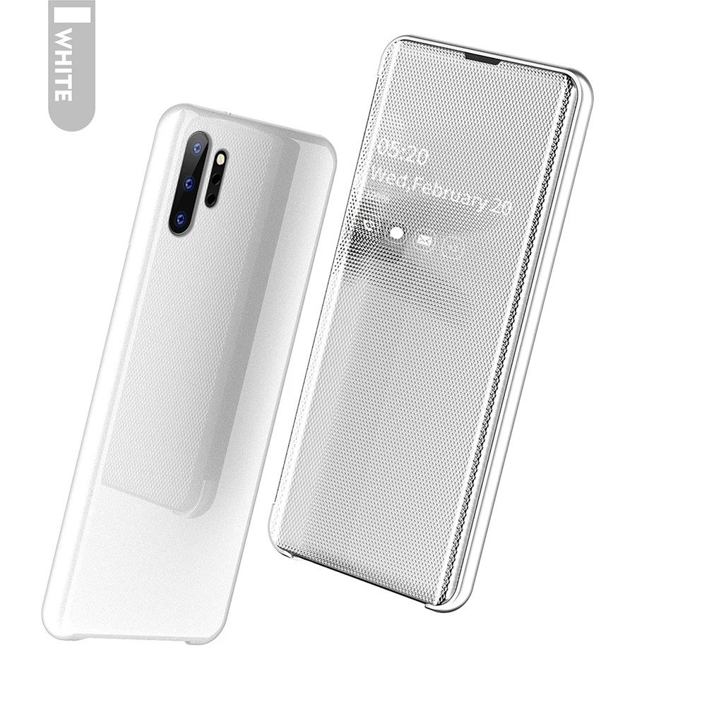 Умный зеркальный флип-чехол для samsung S10 S9 S8 s7 Plus note9 8 S10LITE A750 A70 A50 A30 Clear View кожаный чехол ударостойкий чехол