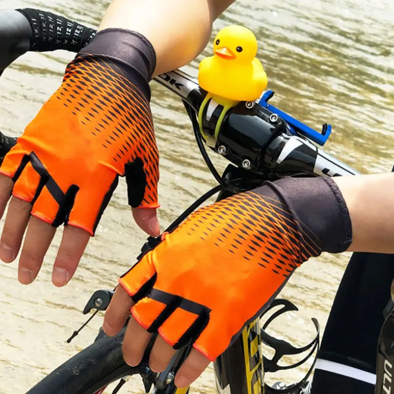 Новейшие велосипедные перчатки защищают MTB велосипедные перчатки моющиеся дышащие нейлоновые перчатки для гонок на полпальца