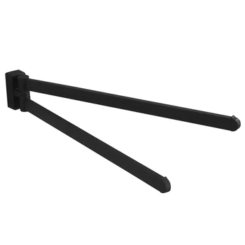 

Rustproof Dual Hanger Smooth Easy Install Kitchen Bathroom Rotatable Towel Bar Wall Mounted Storage Shelf Stainless Steel Hotel
