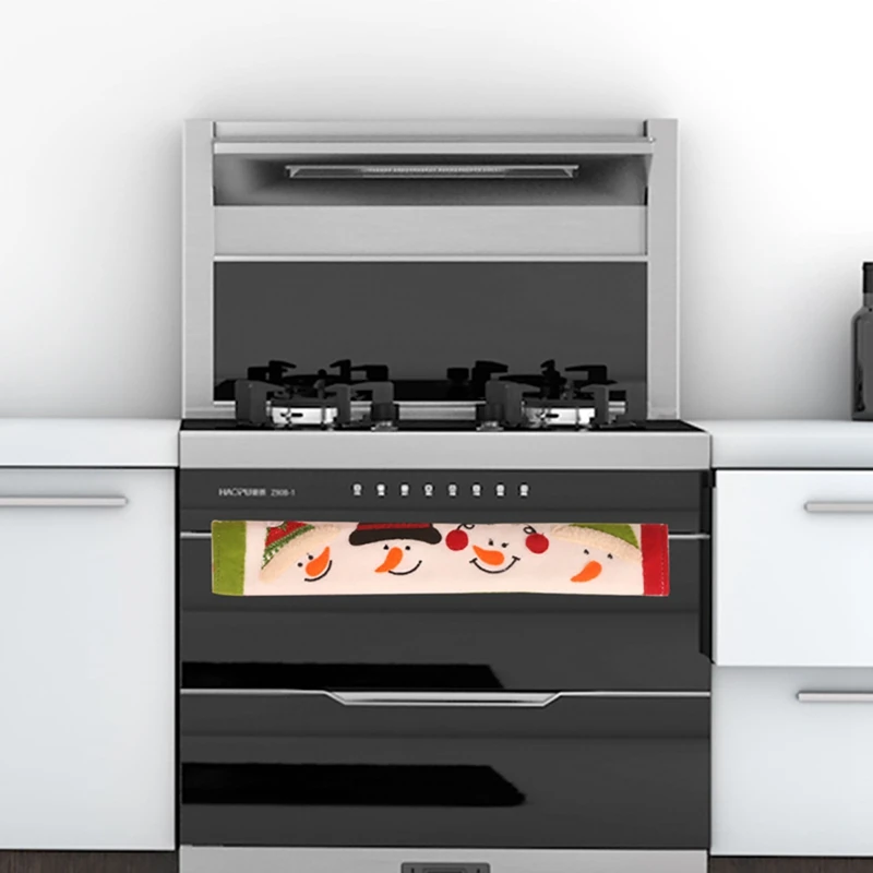Рождественская Ручка дверцы холодильника Чехлы Набор холодильник Микроволновая печь Посудомоечная машина кухонная техника протектор дверной ручки Декор