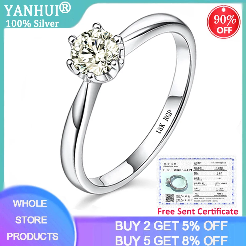 Have Certificate 18K White Gold Color Solid 925 Silver Ring 1 Carat Lab Diamond Gemstone Wedding Jewelry Woman Girlfriend Gift Have Certificate 18K White Gold Color Solid 925 Silver Ring 1 Carat Lab Diamond Gemstone Wedding Jewelry Woman Girlfriend Gift