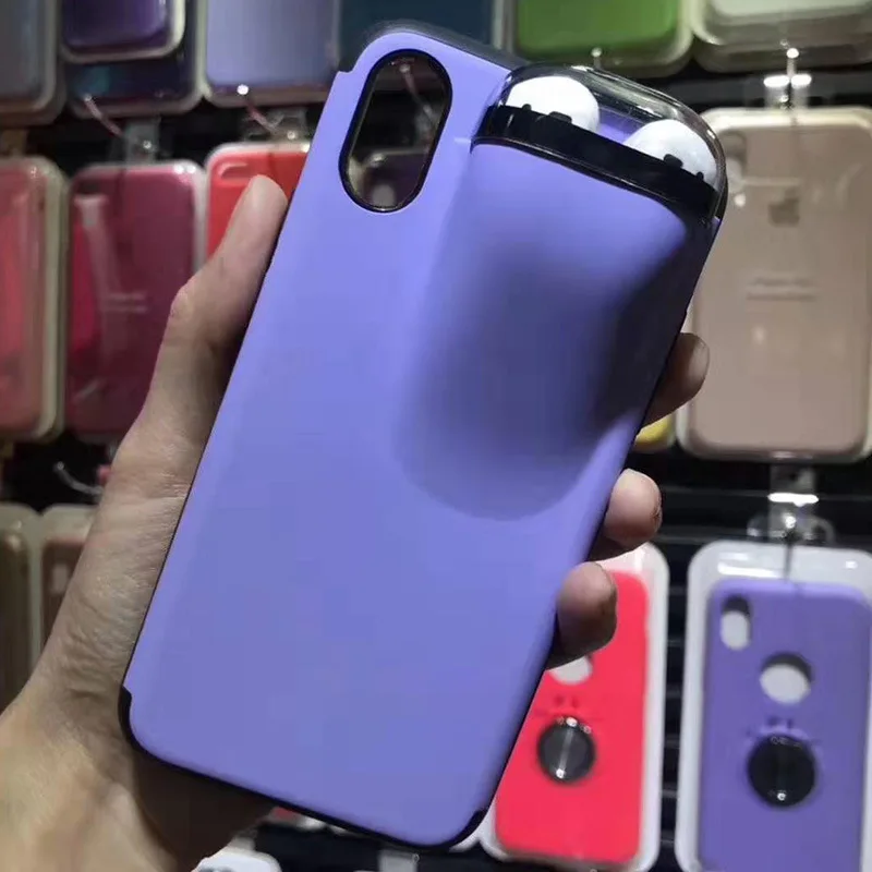 2 в 1 чехол для телефона для iPhone 11 Pro XS Max XR X 6 6S 7 8 Plus, беспроводные наушники, гарнитура, чехол для Airpods 1, 2, TPU PC