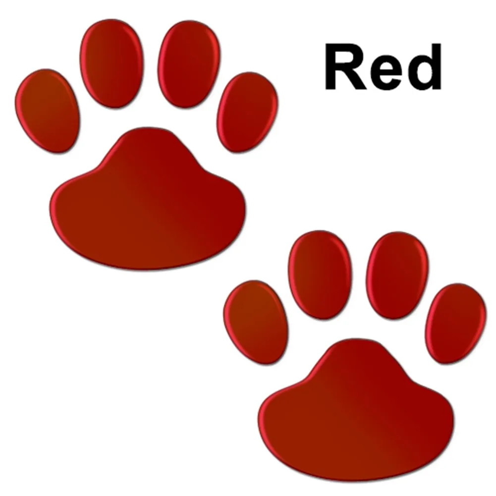 

1 Pair Car Stickers And Decals Paw 3D Animal Dog Cat Bear Foot Prints Footprint Decal Car Sticker Silver Red Black Golden 2021