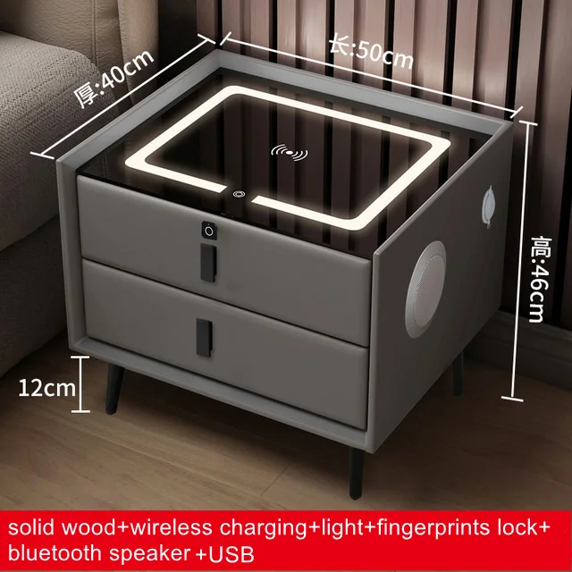 Tableau de refroidissement du compresseur d'un réfrigérateur avec chargeur  sans fil - Chine Table de chevet, Smart Touch Table