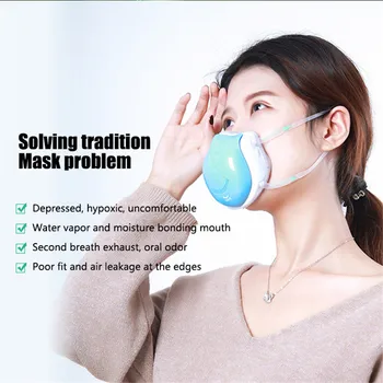 

Electric Protective Mask Anti Dust Pollution Fresh Air Supply Pm2.5 Purification Resuable Mask with Breathe Valve Drop Shipping