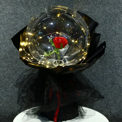 Подарок на день Святого Валентина, розовая конфета, Рождественский Романтический подарочный набор, HD прозрачный букет, свадебные принадлежности - Цвет: Red rose